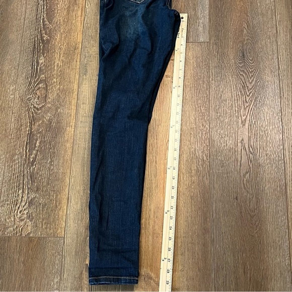 TRUE CRAFT Bib Overalls Womens Size 3 Blue Denim Gradient Wash Distressed Skinny - Picture 13 of 16